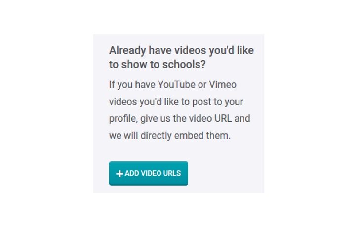 Screenshot of sharing existing videos with schools