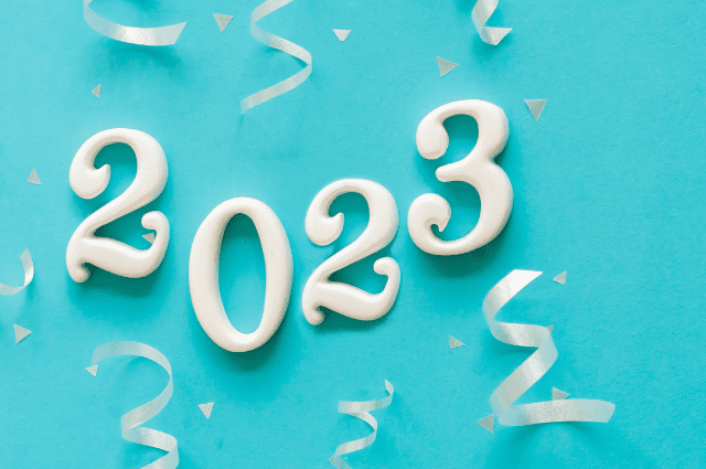2023 with confetti