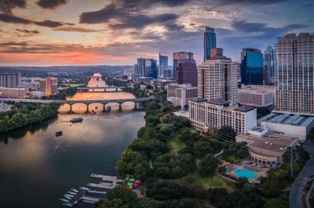 Downtown Austin, Texas during sunset
