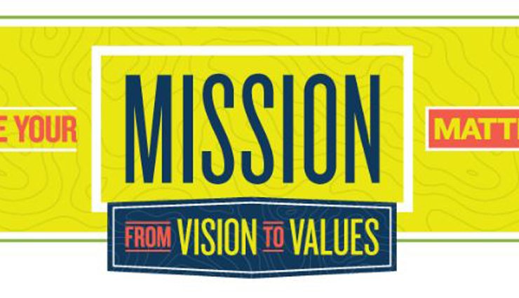 Yellow NAIS Conference Logo reading Mission from Vision to Values