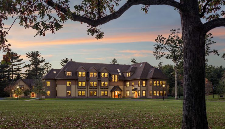 Westminster School campus with sunset