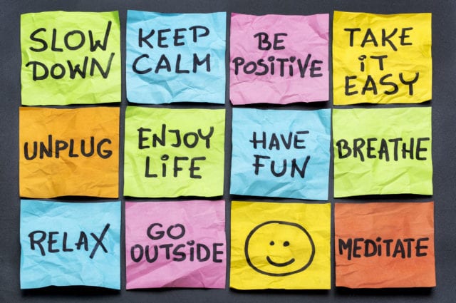 colorful sticky notes with positive messages