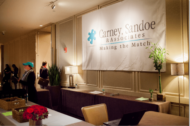 carney sandoe conference check in table