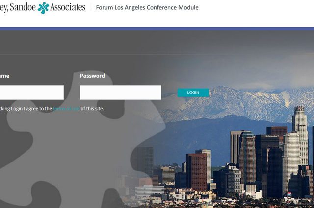 Los Angeles skyline behind login in screen