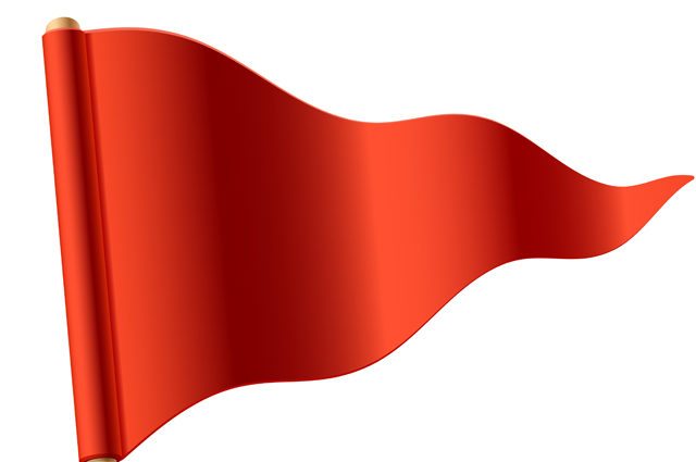 Computer graphic red waving flag
