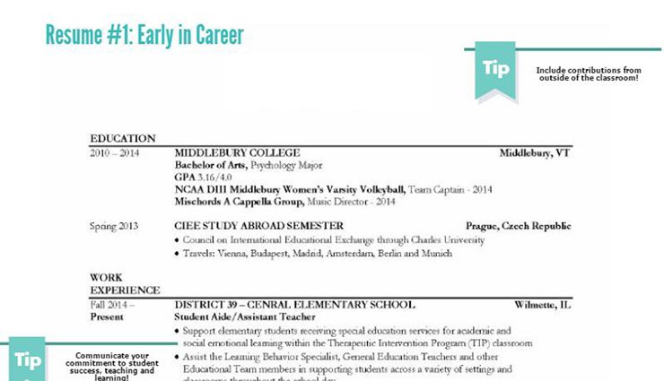 Screenshot of a great resume zoomed in