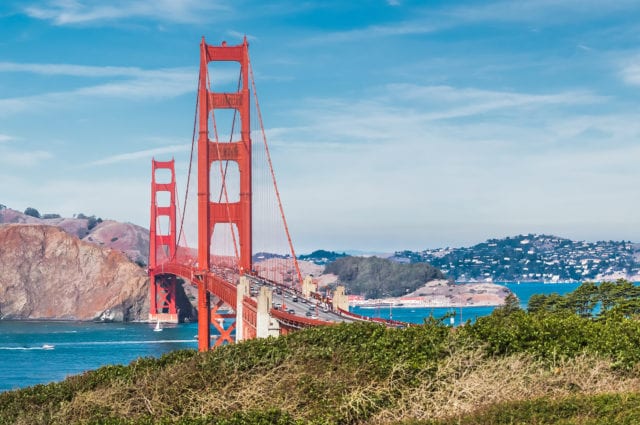 Panorama of the Golden Gate bridge