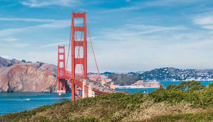 Panorama of the Golden Gate bridge