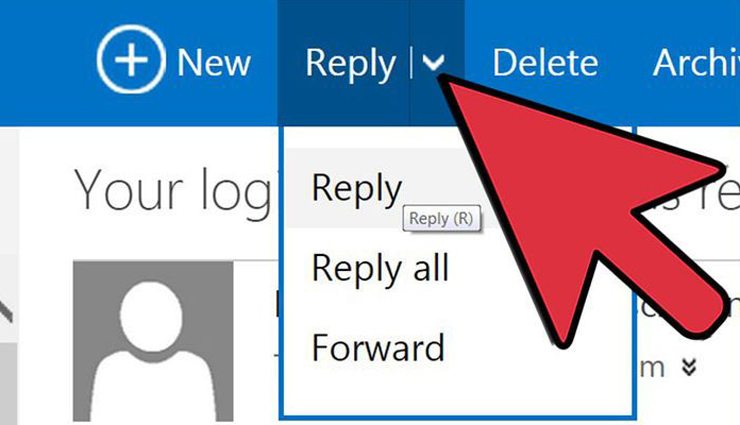 large read arrow cursor points to reply button on email