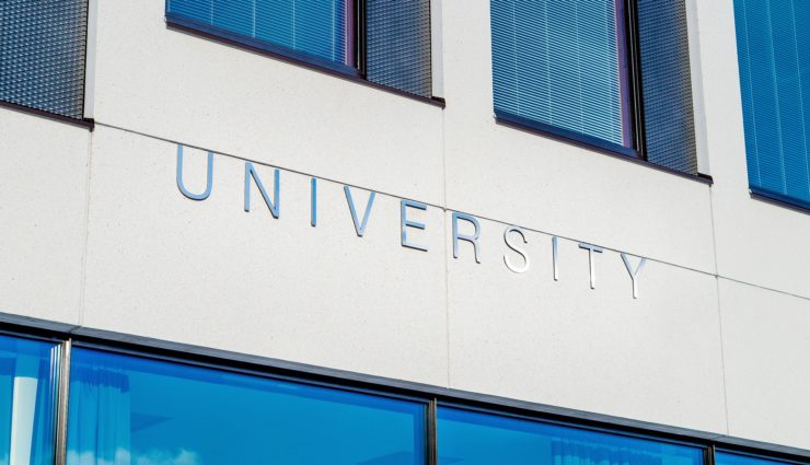 The word university on the side of a building