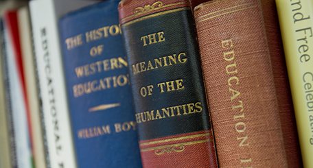close up of several books in a stack