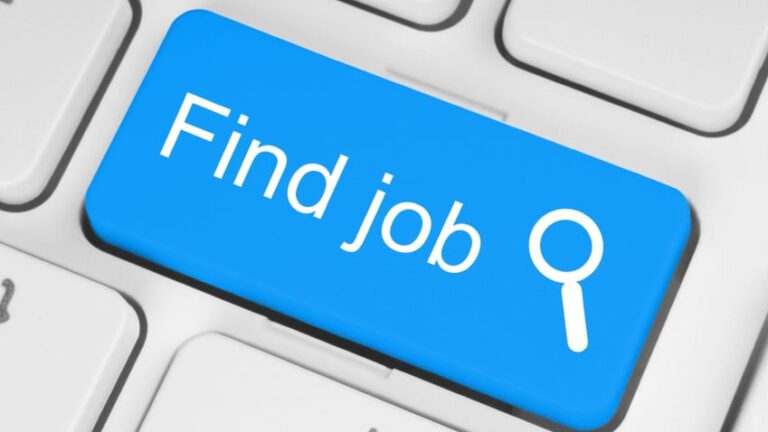 Blue find job keyboard button