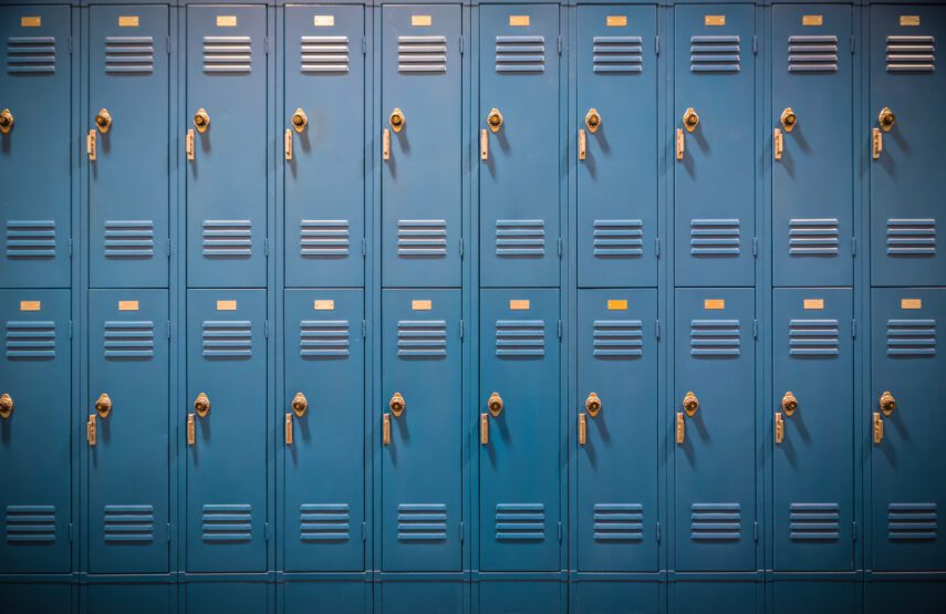 Row of blue lockers
