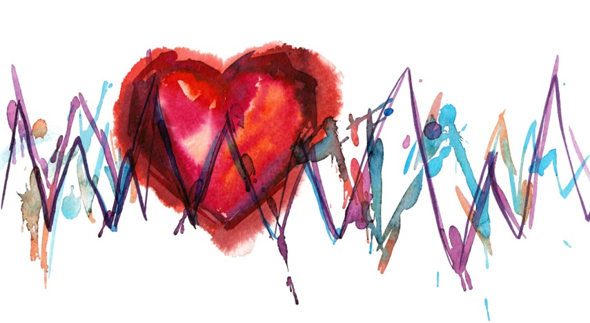 illustration of heart with heartbeat chart