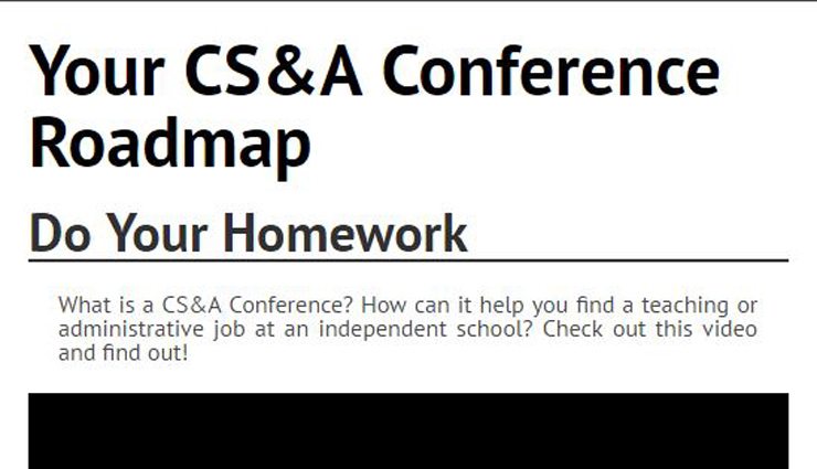 Article heading reads "Your CS&A Conference Roadmap"