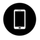 Circle with a smartphone icon inside, symbolizing mobile technology.