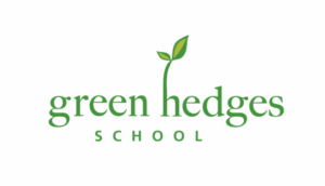 Green Hedges School logo with green text and a stylized plant above the word "hedges"