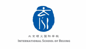 Logo of the International School of Beijing with Chinese characters and blue and white design.