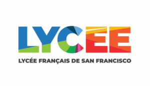 Logo of Lycée Français de San Francisco with colorful, modern design in bold letters.