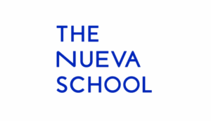 The Nueva School logo with blue text on a white background.