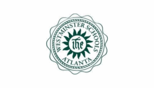 Emblem of Westminster Schools Atlanta featuring stylized sunburst design and text encircling “The” in the center.