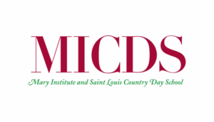 MICDS logo, Mary Institute and Saint Louis Country Day School in red and green text.
