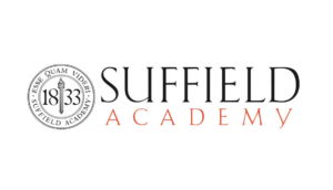 Suffield Academy logo featuring the seal with the Latin motto "Esse Quam Videri" and the year 1833.